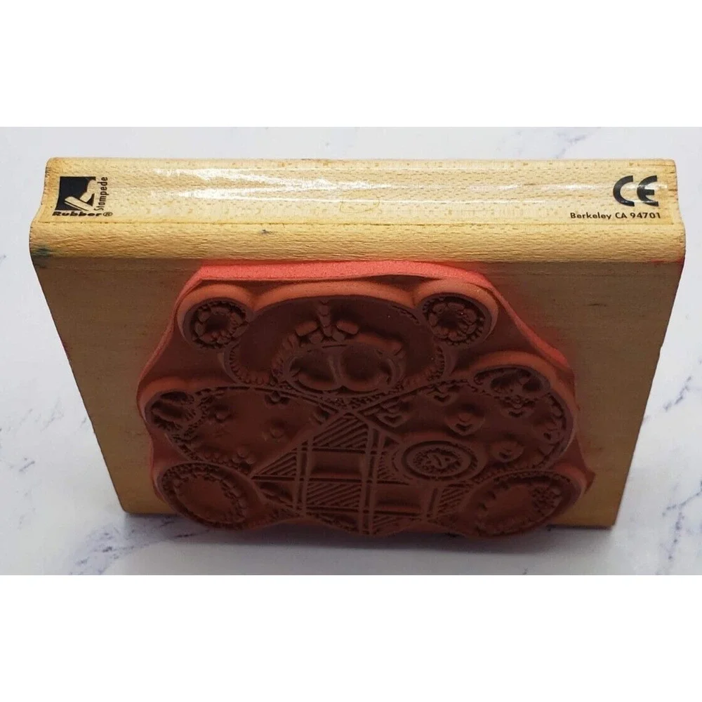 Ted E Bear Quilt Heart Buttons Stuffed Teddy Bear Rubber Stampede Rubber Stamp
